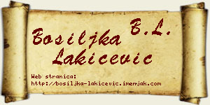 Bosiljka Lakićević vizit kartica